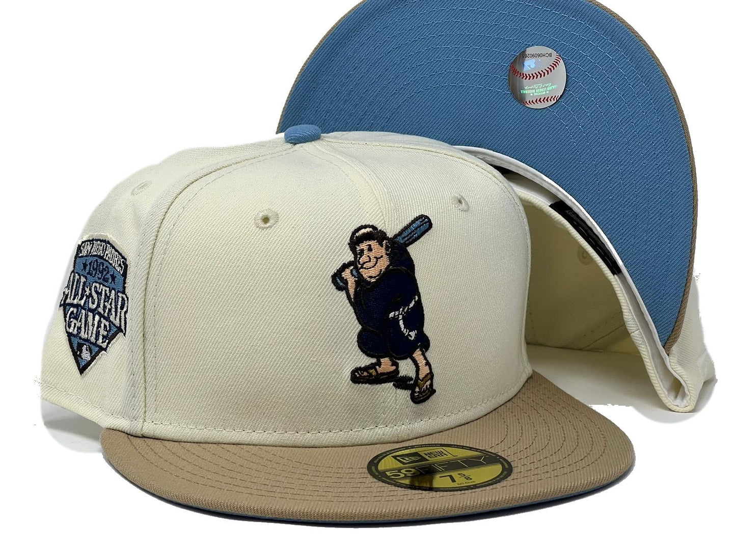 SAN DIEGO PADRES 1992 ALL STAR GAME SKY BLUE BRIM NEW ERA FITTED HAT