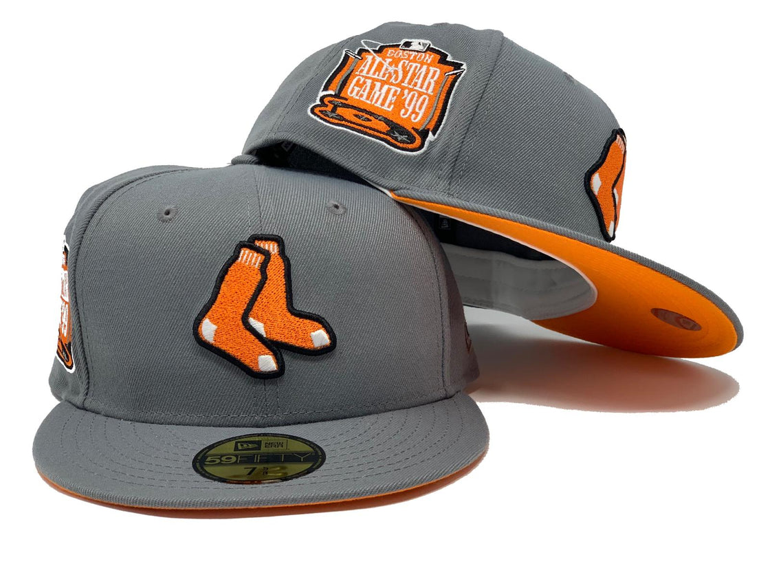 BOSTON RED SOX 1999 ALL STAR GAME DARK GRAY ORANGE BRIM NEW ERA FITTED HAT