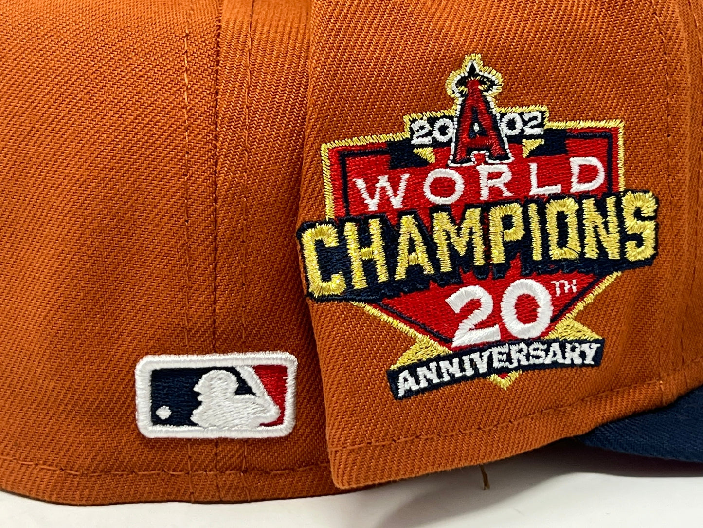 Los Angeles Angels 2002 World Champions Rust Orange Navy Visor Red Brim New Era Fitted Hat