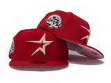 HOUSTON ASTRO 45TH ANNIVERSARY RED PINK BRIM NEW ERA FITTED HAT