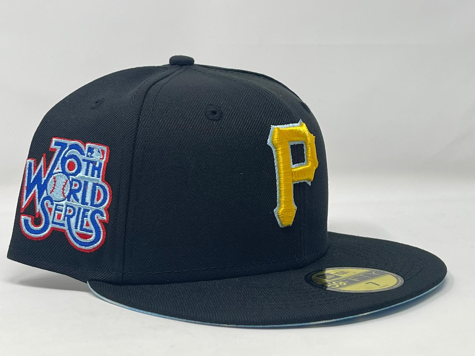 New Era Pittsburgh Pirates 59Fifty Pinstripe Fitted Flat Brim Hat Cap - 7  1/2