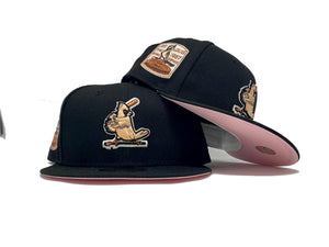 ST. LOUIS CARDINALS 1967 WORLD SERIES BLACK PINK BRIM NEW ERA FITTED HAT