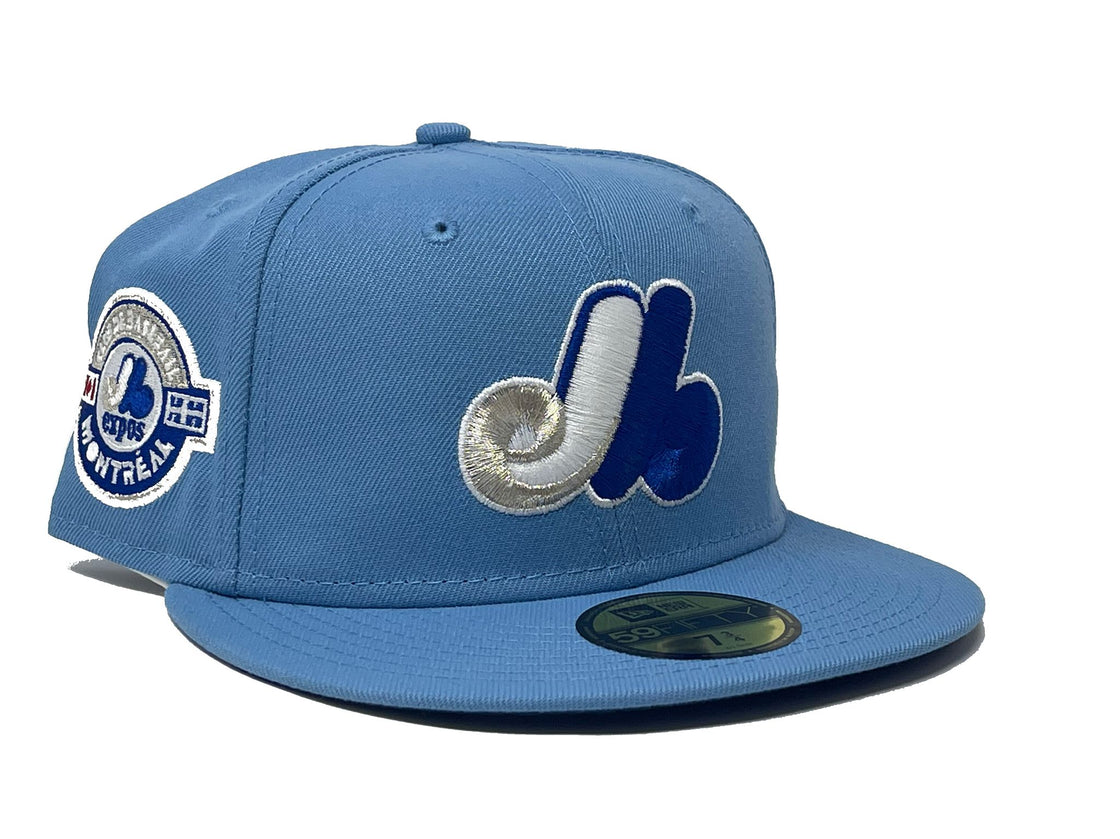 MONTREAL EXPOS SKY BLUE ROYAL BRIM NEW ERA FITTED HAT