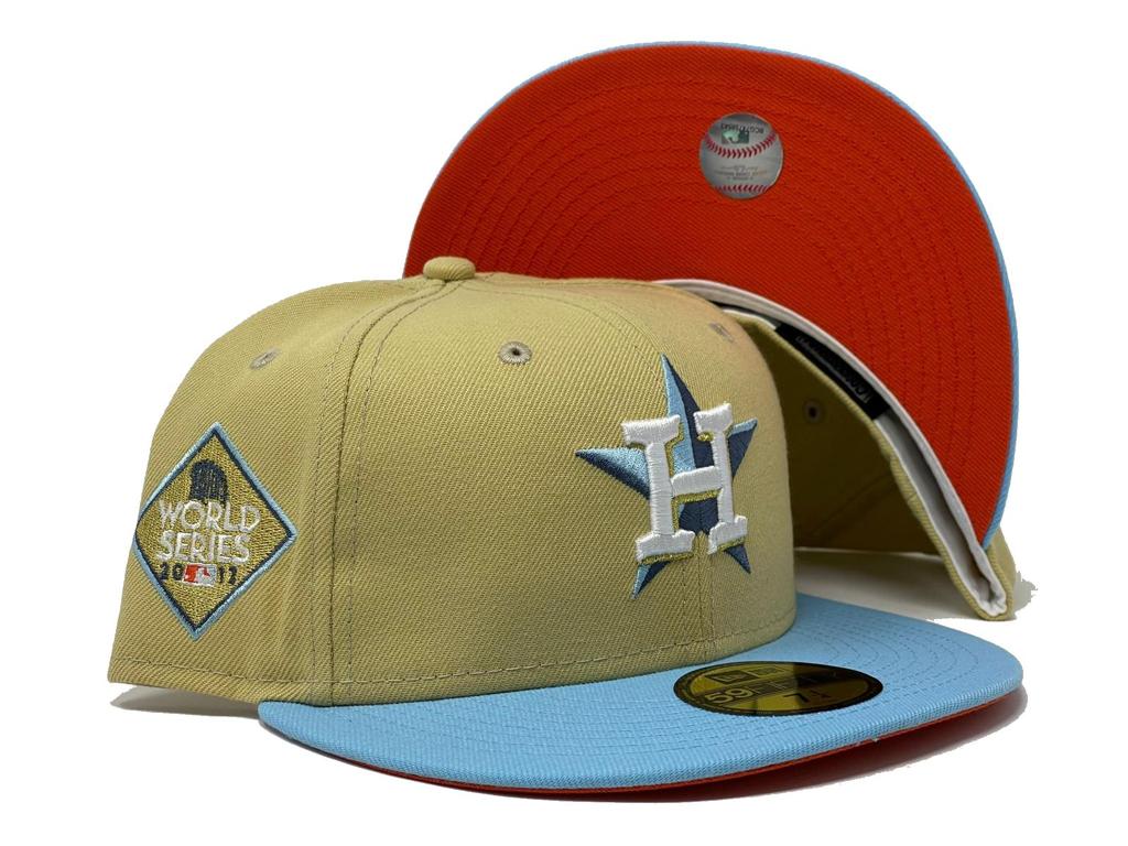 HOUSTON ASTROS 2011 WORLD SERIES "SUNRISE GRADIENT" ORANGE BRIM NEW ERA FITTED HAT