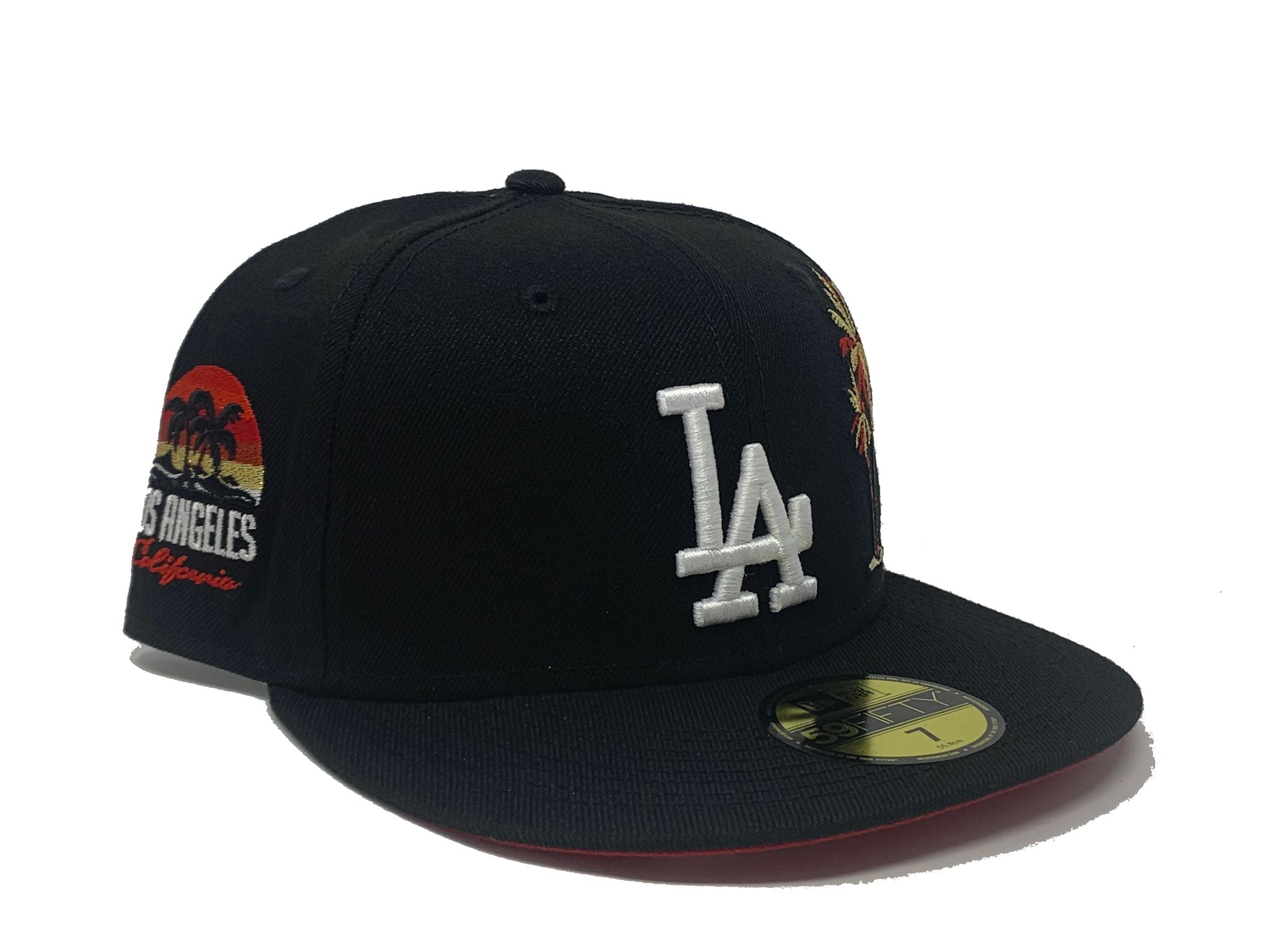 Black Los Angeles Dodgers Plam Tree 59fifty New Era Fitted Hat