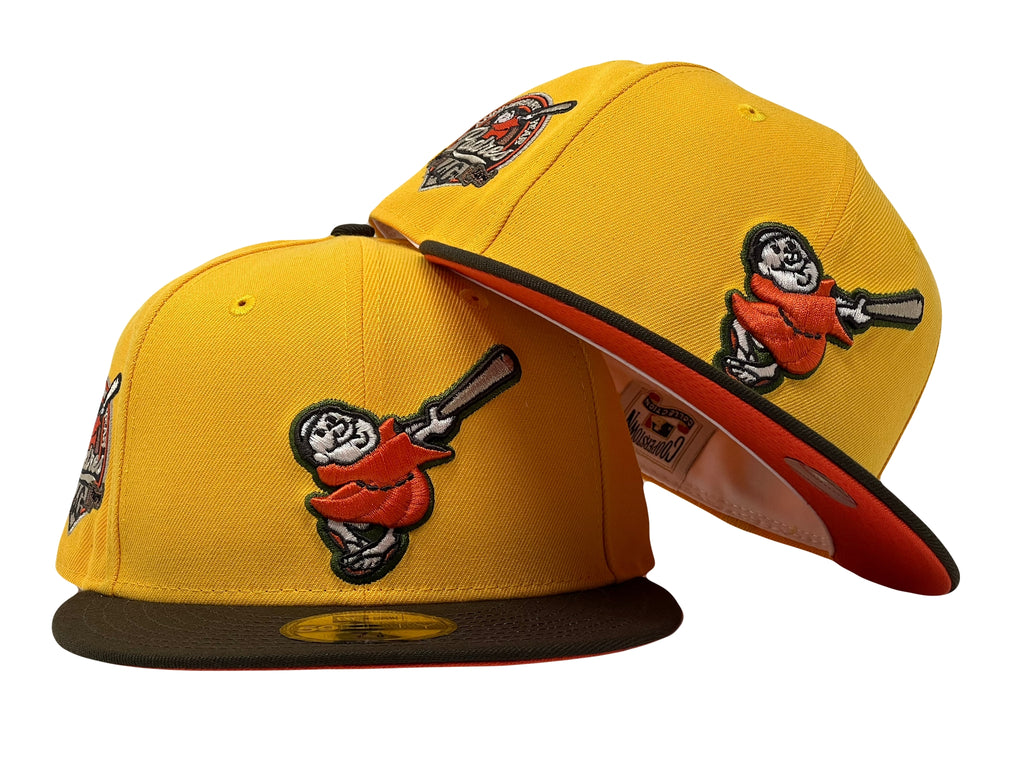 SAN DIEGO PADRES 40TH ANIIVERSARY TAXI YELLOW BROWN VISOR ORANGE BRIM NEW ERA FITTED HAT
