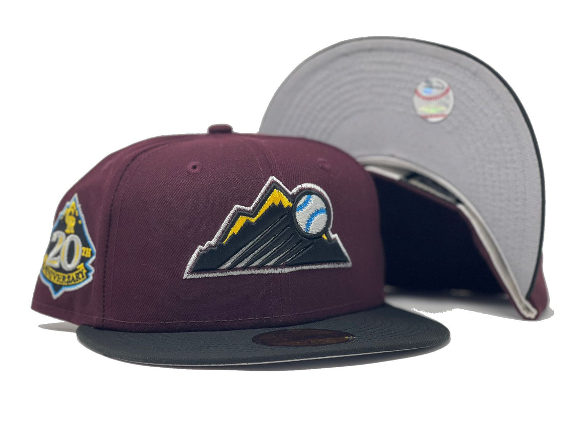 Marron Colorado Rockies 20th Anniversary Custom New Era Fitted Hat