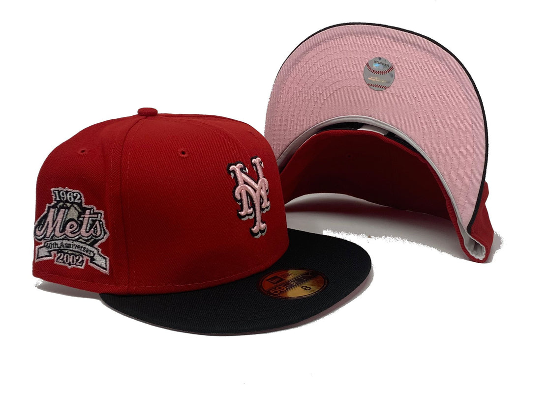 Red New York Mets 40th Anniversary Custom New Era Fitted Hat