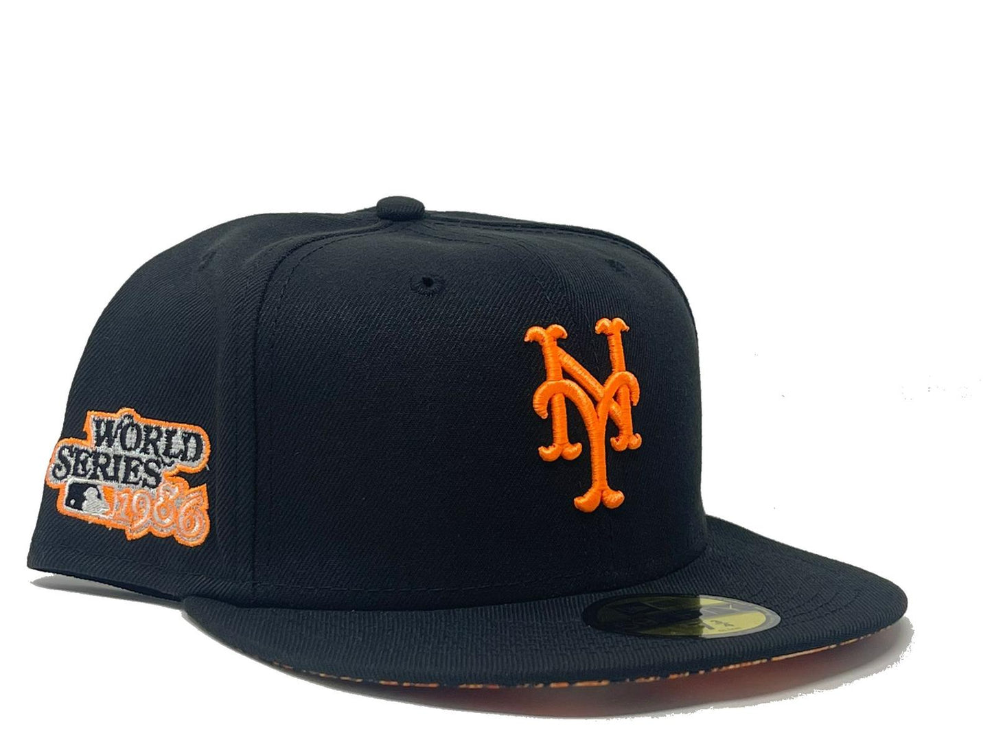 New York Mets 1986 World Series Snakeskin Print Brim New Era Fitted Hat