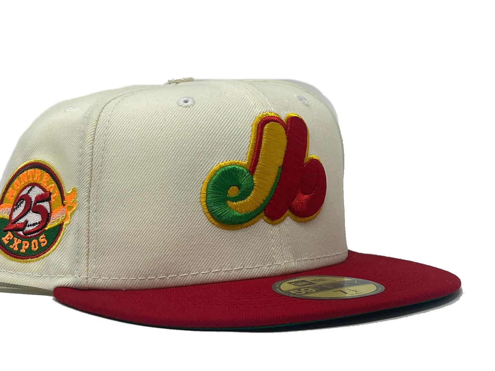 New Era Montreal Expos White Retro 59FIFTY Fitted Hat, White, POLYESTER, Size 7 3/4, Rally House