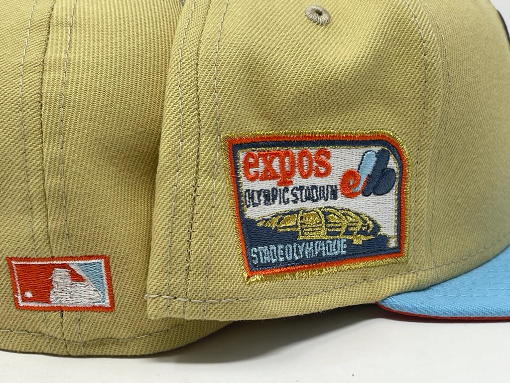 MONTREAL EXPOS OLYMPIC STADIUM "SUNRISE GRADIENT"  ORANGE BRIM NEW ERA FITTED HAT