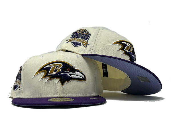 New Era 59Fifty Baltimore Ravens 20th Anniversary Patch B Hat - Purple –  Hat Club