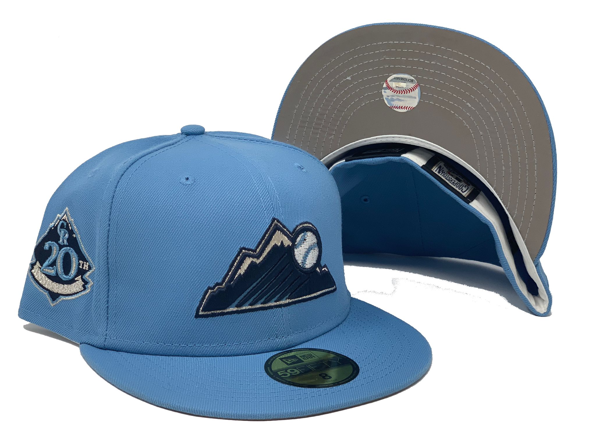 New Era 59FIFTY Colorado Rockies City Connect Patch Mountain Hat - Light Blue, Green Light Blue/Green / 7 3/8