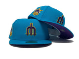 SEATTLE MARINERS 50TH ALL STAR GAME "AQUAMARINE VIOLET" NEW ERA FITTED HAT
