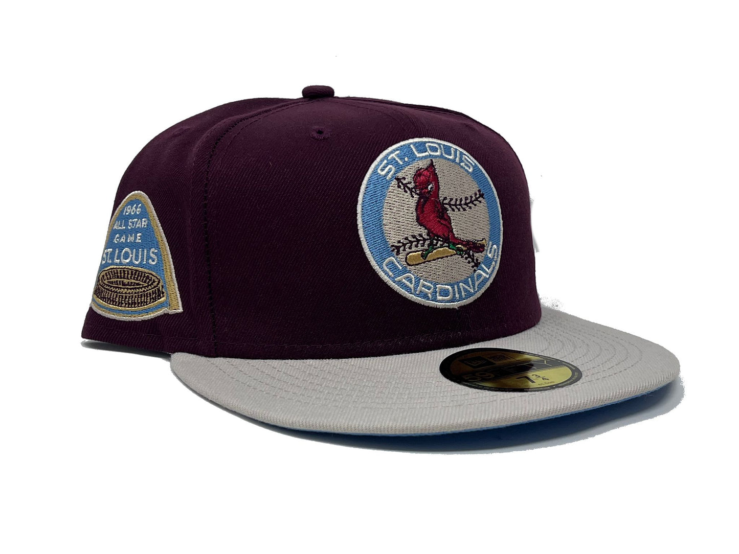 ST. Louis Cardinals 1966 All Star Game Maroon Off White Icy Brim New Era Fitted Hat
