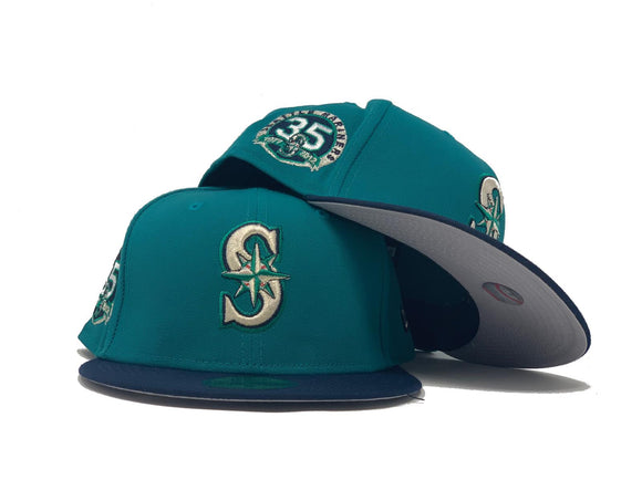 Aqua Green Seattle Mariners 35th Anniversary New Era Fitted Hat
