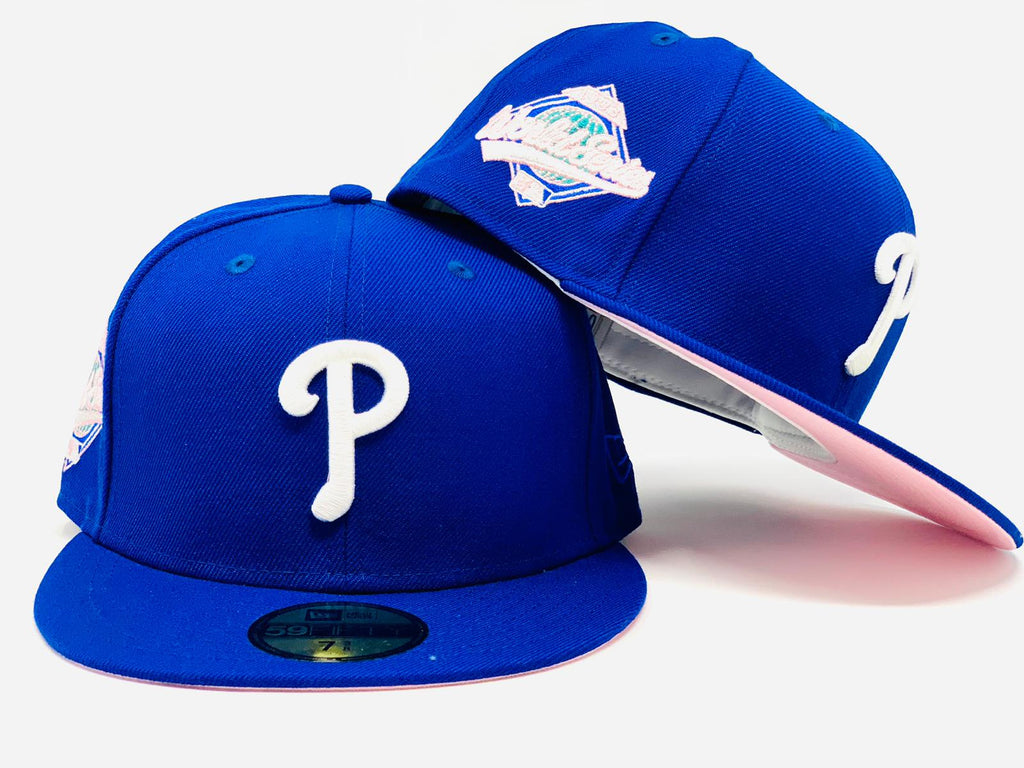 PHILADELPHIA PHILLIES 1993 WORLD SERIES  ROYAL PINK BRIM NEW ERA FITTED