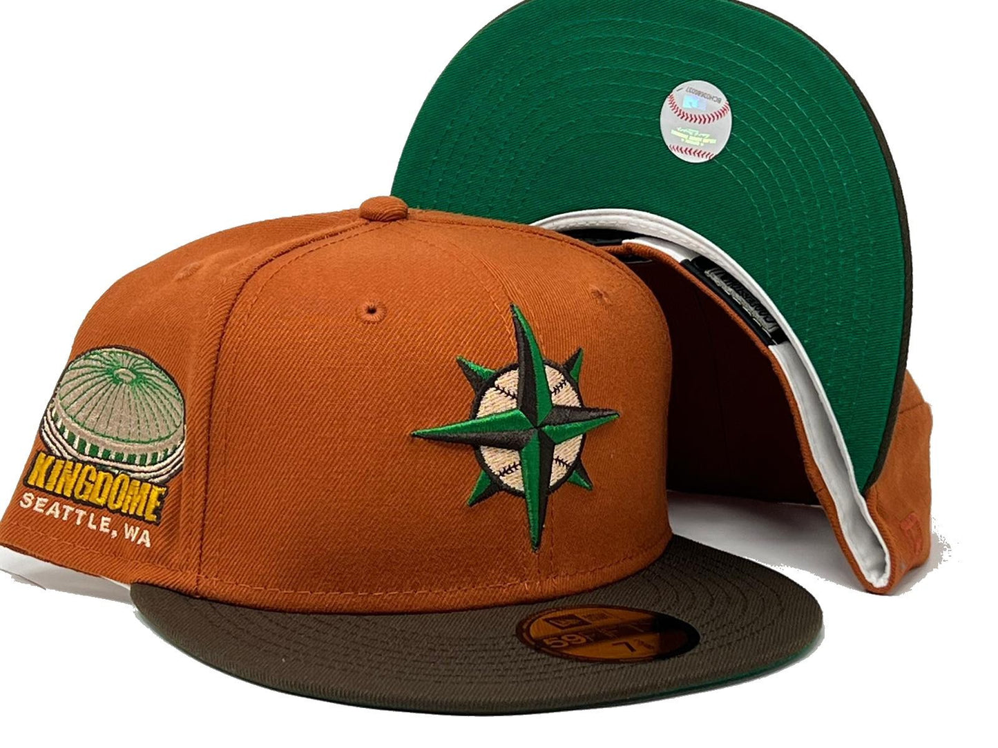 Seattle Mariners Kingdome Stadium Green Brim New Era Fitted Hats