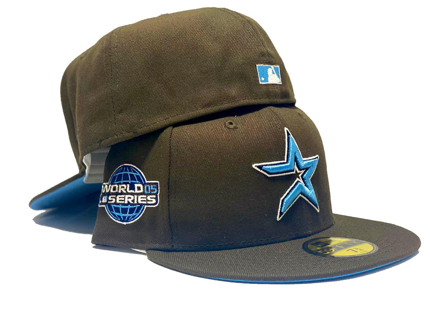 HOUSTON ASTRO 2005 WORLD SERIES WALNUT ICY BRIM NEW ERA FITTED HAT