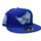 LOS ANGELES ANGELS 50TH ANNIVERSARY ROYAL ICY BRIM NEW ERA FITTED HAT