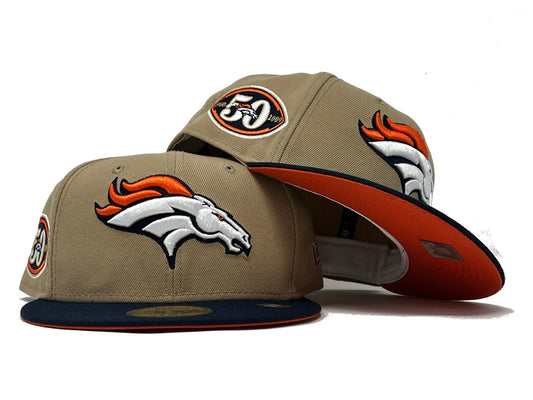 DENVER BRONCOS 50TH ANNIVERSARY "NFL COLLECTION" ORANGE BRIM 59FIFTY NEW ERA FITTED HAT