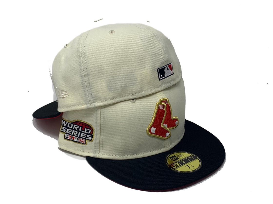 BOSTON RED SOX 2004 WORLD SERIES RED BRIM NEW ERA FITTED HAT