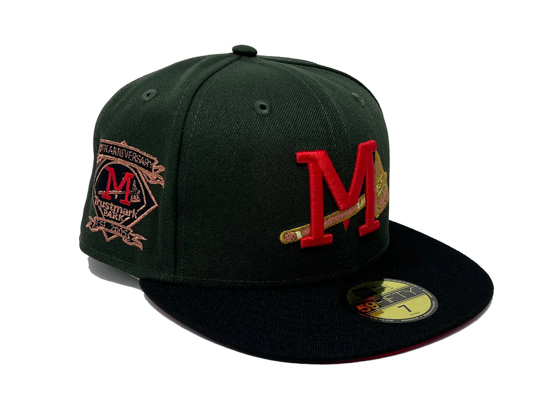 MISSISSIPPI BRAVES 10TH ANNIVERSARY RED BRIM MINOR LEAGUE BASEBALL NEW ERA FITTED HAT