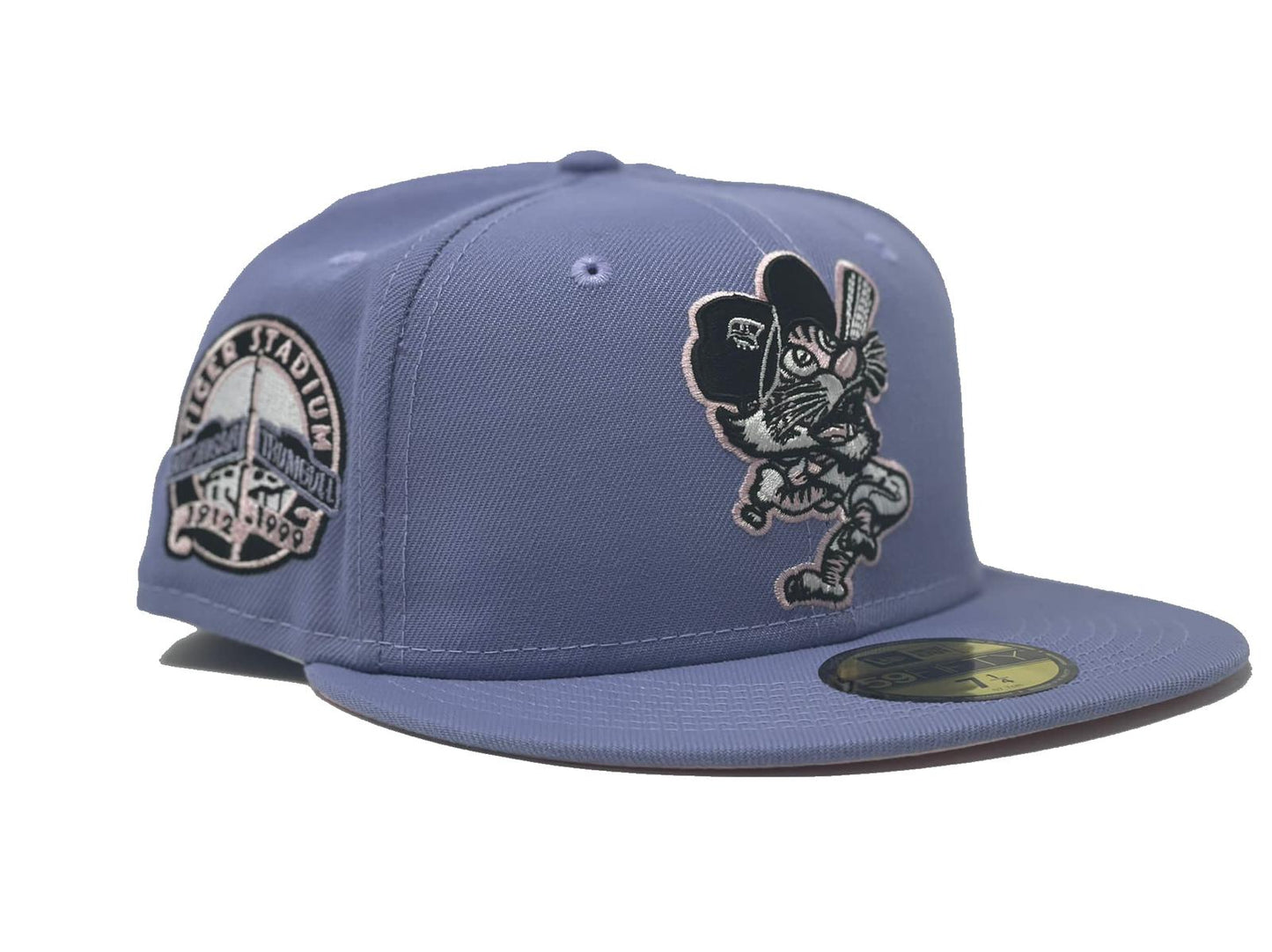 DETROIT TIGERS LAVENDER PINK BRIM 59FIFTY NEW ERA FITTED HAT