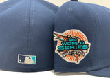 FLORIDA MARLINS 2003 WORLD SERIES CHAMPIONS LIGHT NAVY TEAL BRIM NEW ERA FITTED HAT