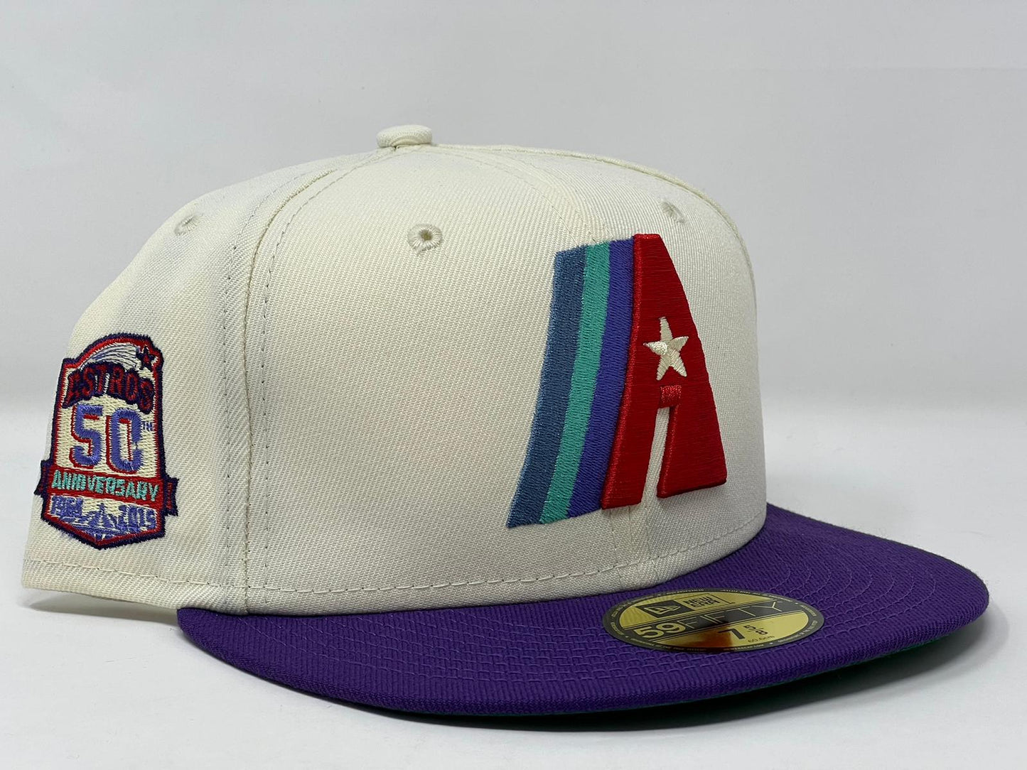 HOUSTON ASTROS 50TH ANNIVERSARY "GOOD VS EVIL" GREEN BRIM NEW ERA FITTED HAT