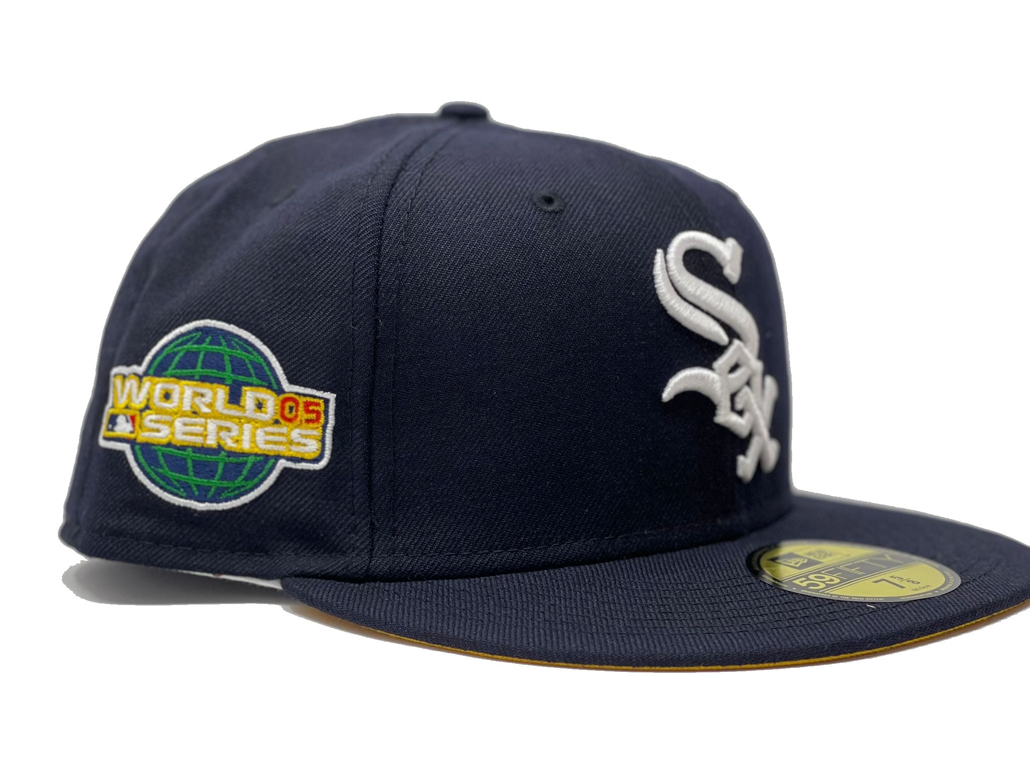 New Era Mens MLB Chicago White Sox 2005 World Series 59FIFTY Fitted Hat 70733789 Sky Blue, Pink Undervisor 7 1/2