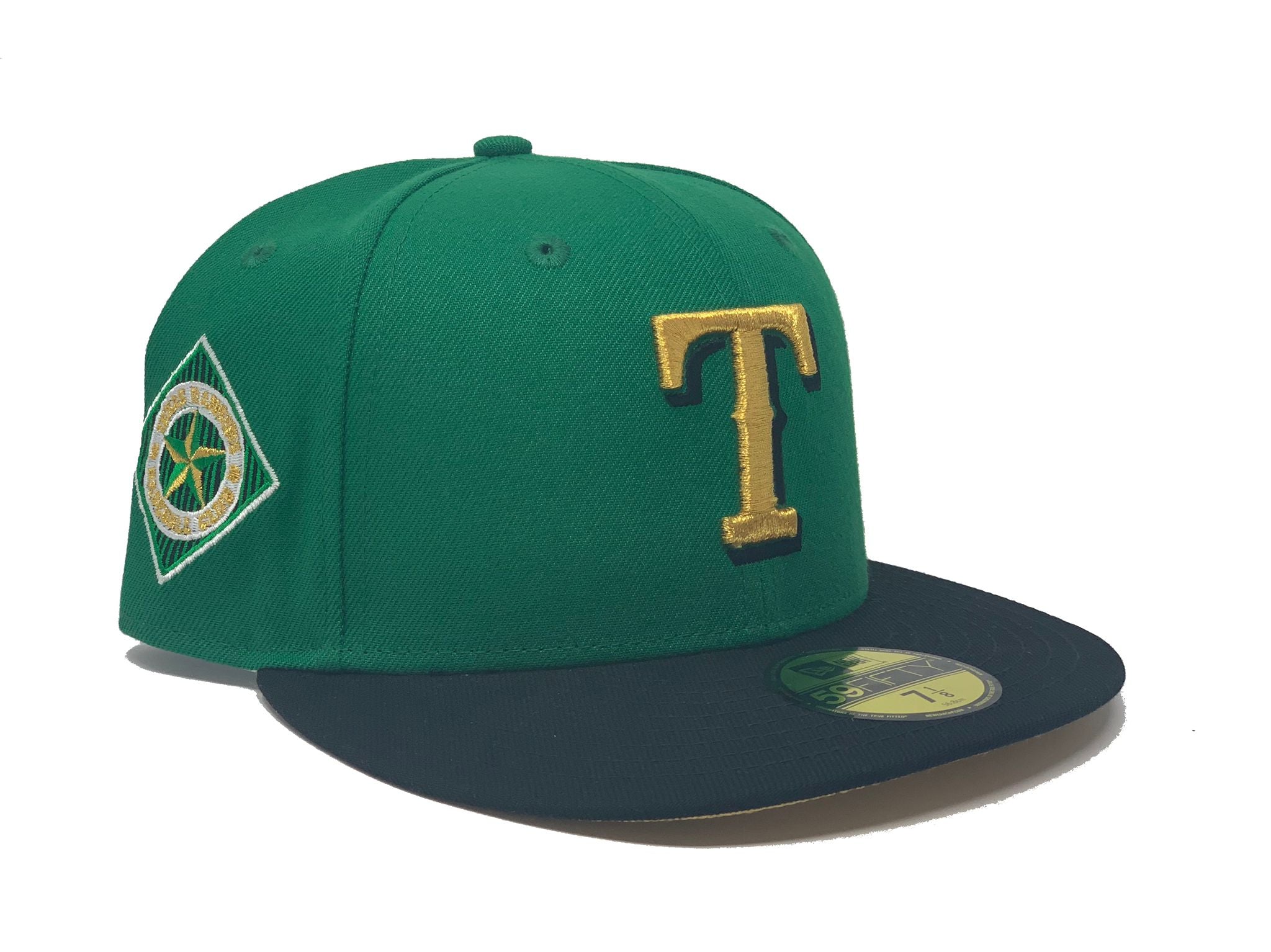 Texas Rangers Mitchell & Ness Fitted Homefield Coop Cap Hat Green