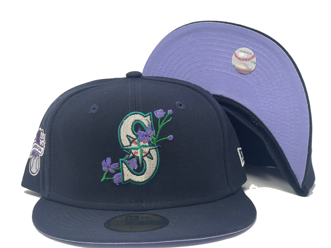 Seattle Mariners American League Side Patch Bloom 59Fifty New Era Fitted hat