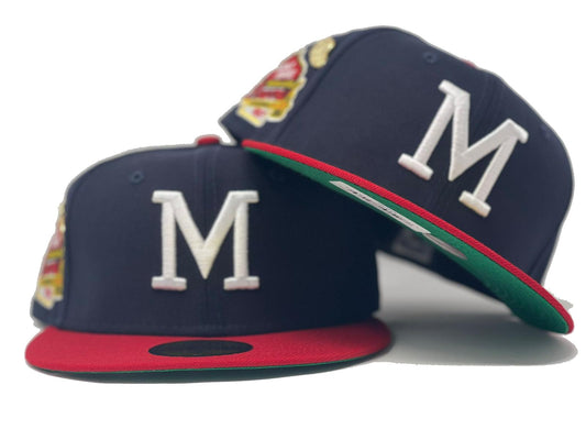 MILWAUKEE BRAVES 1957 WORLD SERIES "59fIFTY DAY" GREEN BRIM NEW ERA FITTED HAT