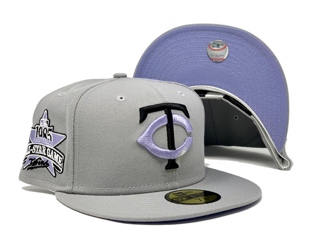 MINNESOTA TWINS 1985 ALL STAR GAME LIGHT GRAY LAVENDER BRIM NEW ERA FITTED HAT