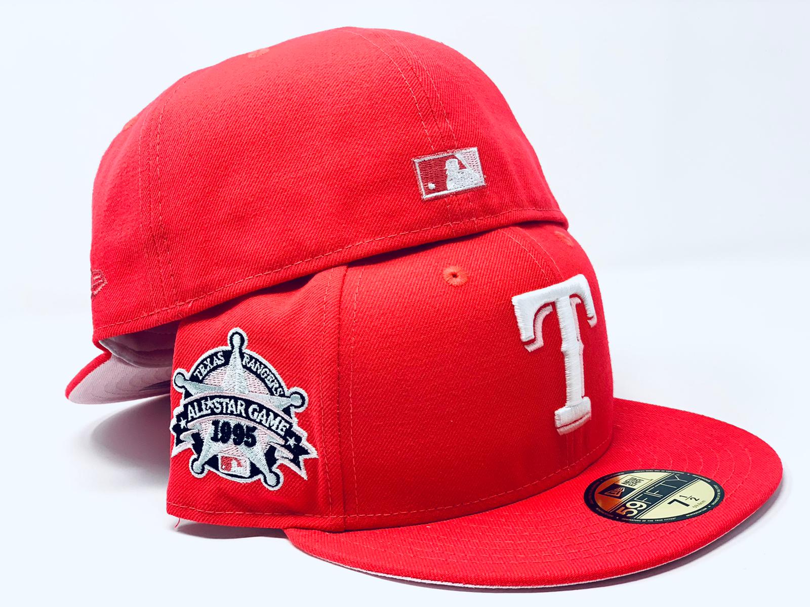 TEXAS RANGERS 1995 ALL STAR GAME INFRARED PINK BRIM NEW ERA FITTED