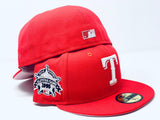 TEXAS RANGERS 1995 ALL STAR GAME  INFRARED PINK BRIM NEW ERA FITTED HAT