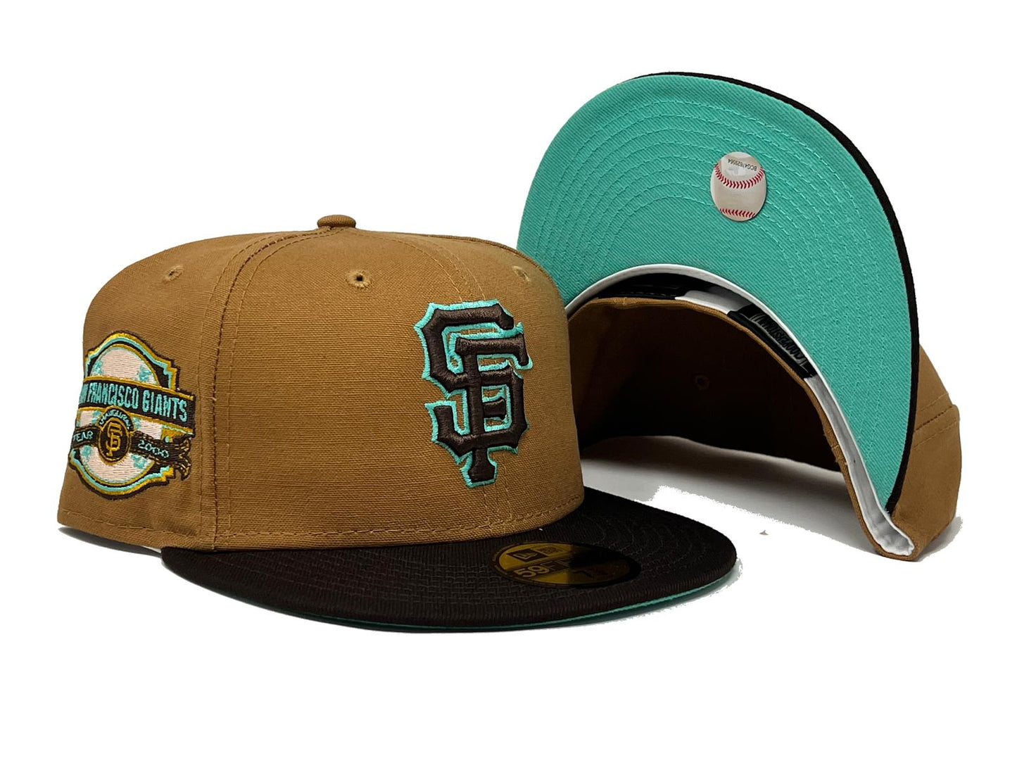 SAN FRANCISCO GIANTS INAUGURAL SEASON " MINT CHOCOLATECOLLECTION" MINT BRIM NEW ERA FITTED HAT