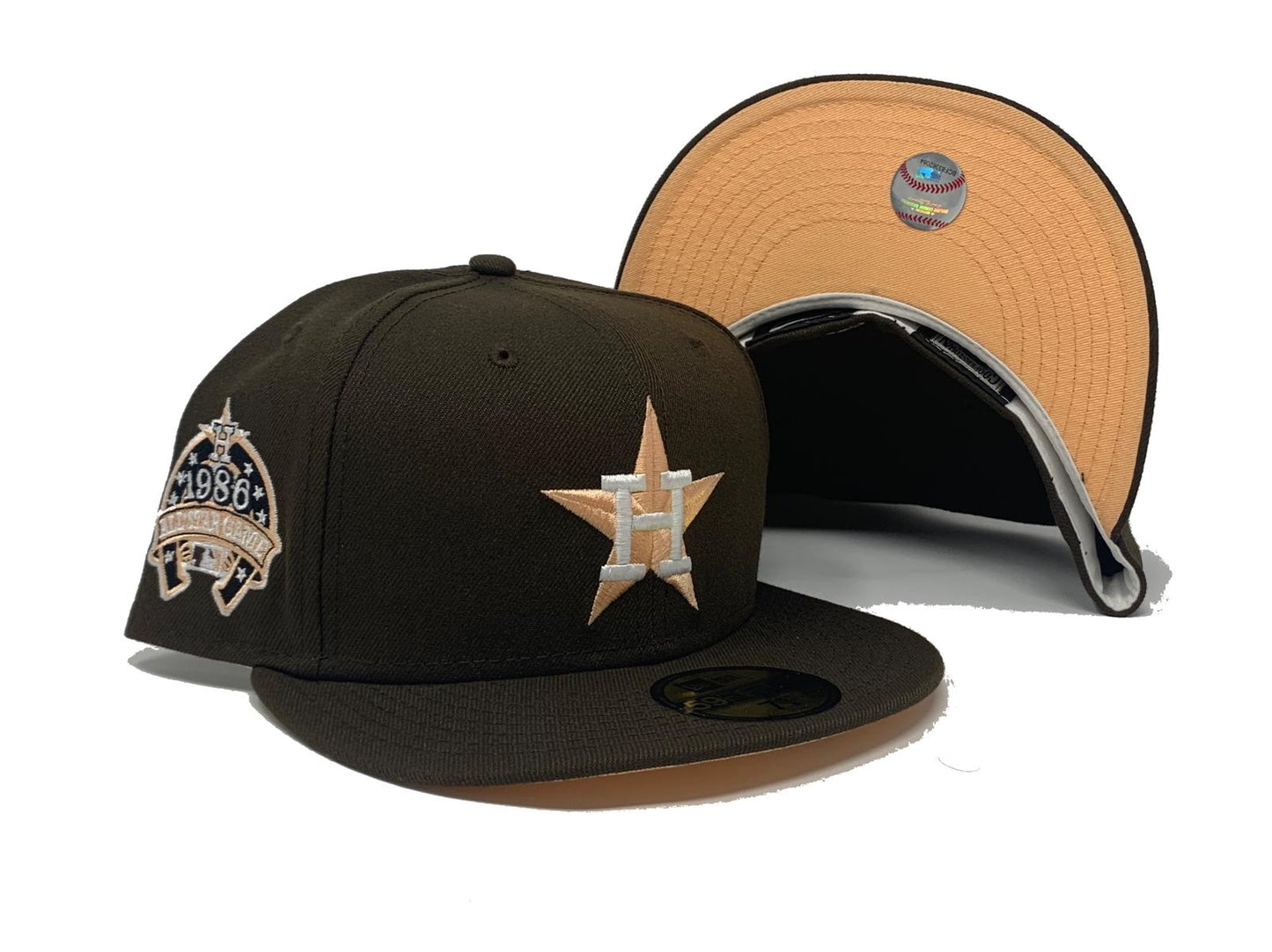 HOUSTON ASTRO 1986 ALL STAR GAME WALNUT PEACH BRIM NEW ERA FITTED HAT