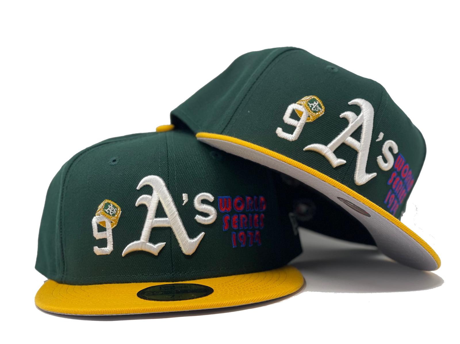 Mens New Era Green Oakland Athletics 9x World Series Champions Crown  59FIFTY Fitted Hat