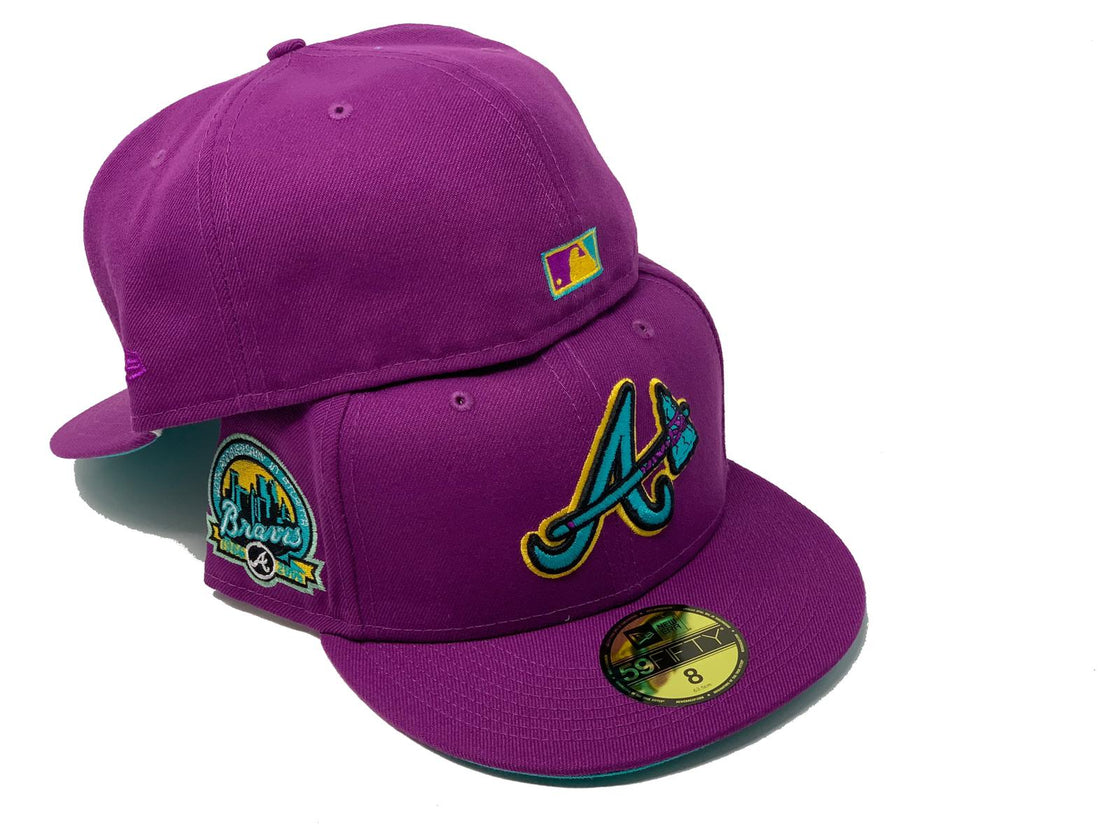 Grape Atlanta Braves 40th Anniversary Custom New Era Fitted Hat