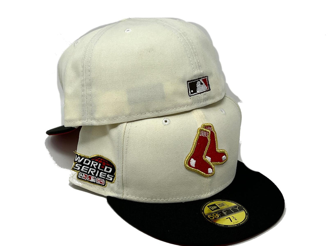 BOSTON RED SOX 2004 WORLD SERIES RED BRIM NEW ERA FITTED