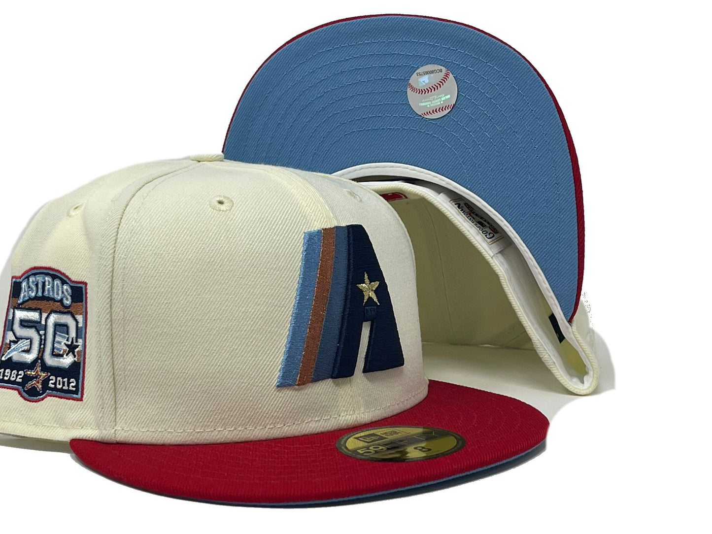 HOUSTON ASTROS 50TH ANNIVERSARY "INDEPENDENCE DAY PACK" ICY BRIM NEW ERA FITTED HAT