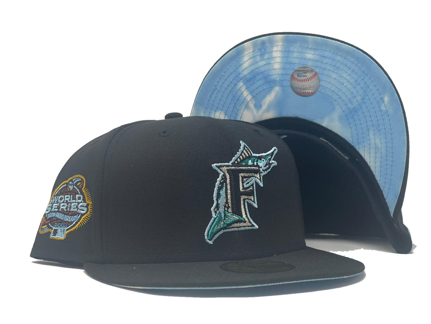 FLORIDA MARLINS 2003 WORLD SERIES "CLOUD BRIM" NEW ERA FITTED HAT