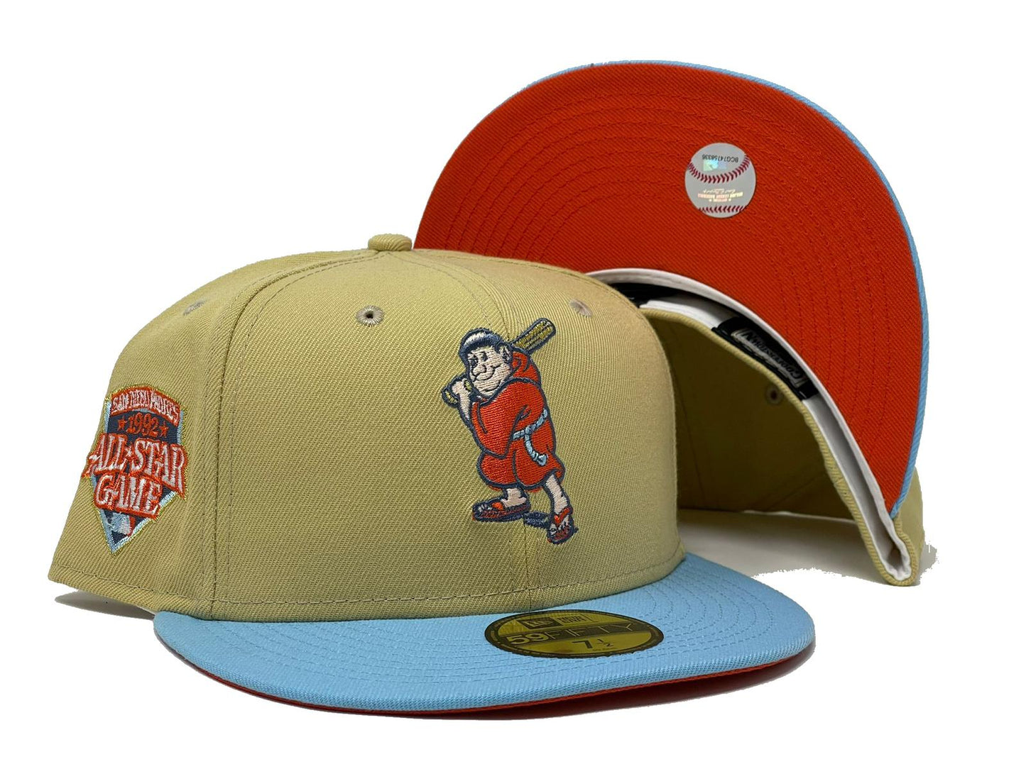 SAN DIEGO PADRES 1992 ALL STAR GAME "SUNRISE GRADIENT" ORANGE BRIM NEW ERA FITTED HAT