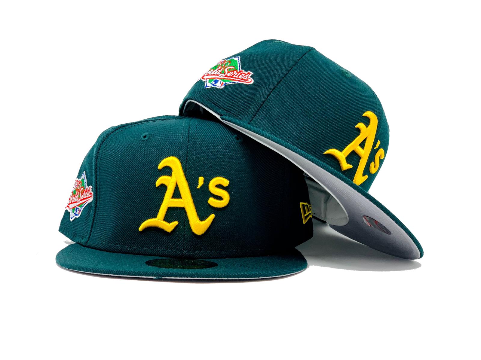 Oakland Athletics New Era World Class Back Patch 59FIFTY Fitted Hat - Gray/ Green