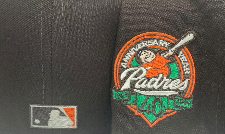 SAN DIEGO PADRES 40TH ANNIVERSARY "AUTUMN COLLECTION" ORANGE BRIM NEW ERA FITTED HAT