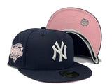 NEW YORK YANKEES 2000 WORLD SERIES NAVY PINK BRIM NEW ERA FITTED HAT