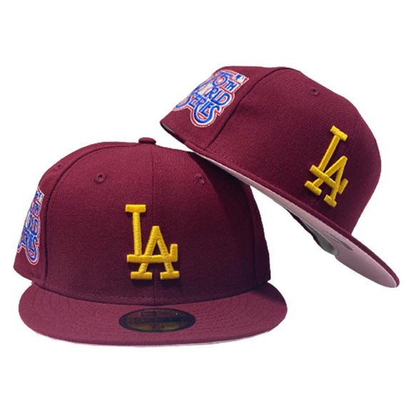 New Era, Accessories, New Era Pink Royal Blue La Dodgers Fitted Cap Hat  Mens 7 78 Nwt