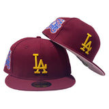 LOS ANGELES DODGERS 78TH WORLD SERIES BURGUNDY PINK BRIM NEW ERA FITTED HAT